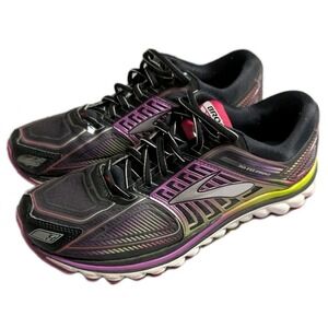 Brooks Glycerin 13 Running Shoes Womens 9.5 D Wide Black Pink Athletic